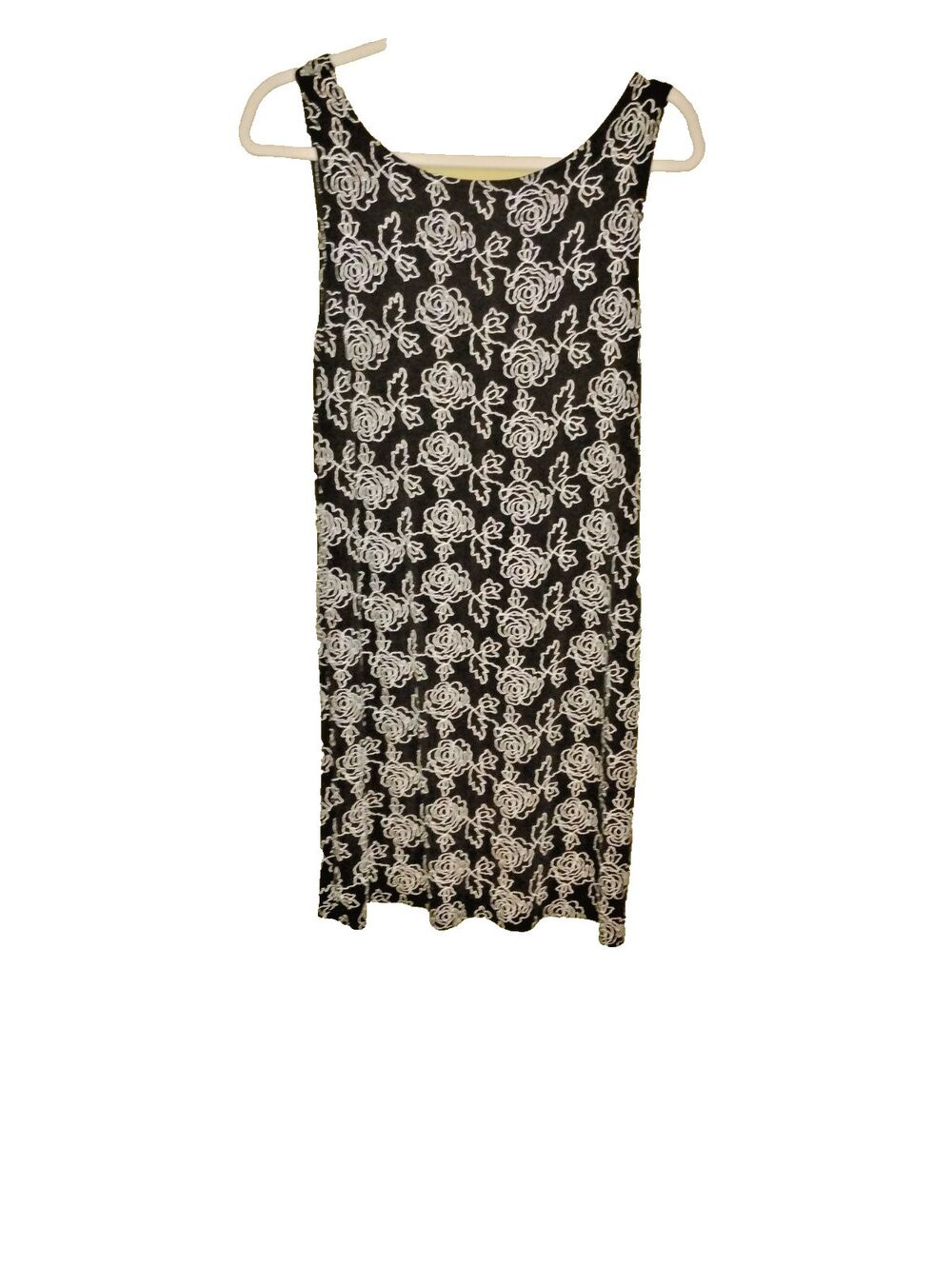 Jalate Dress Womens Large Black Floral Print Mini Vtg, Whimsigoth, 90's Stretchy
